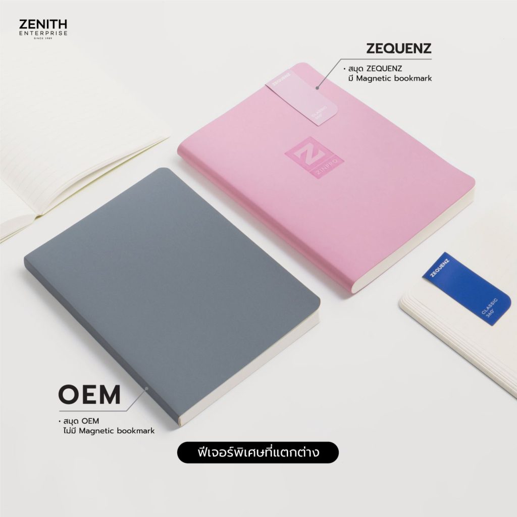 สมุดปกอ่อน ZEQUENZ มาพร้อมกับ Magnetic bookmark 